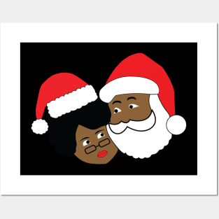 Black Santa and Mrs. Claus Posters and Art